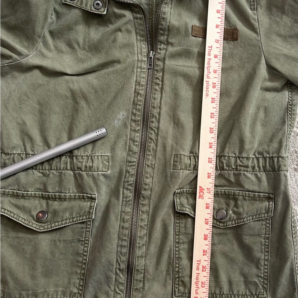 BP Army Utility Jacket Full Zip Long Sleeve Pockets  Cotton Olive Green Size M - Picture 9 of 10